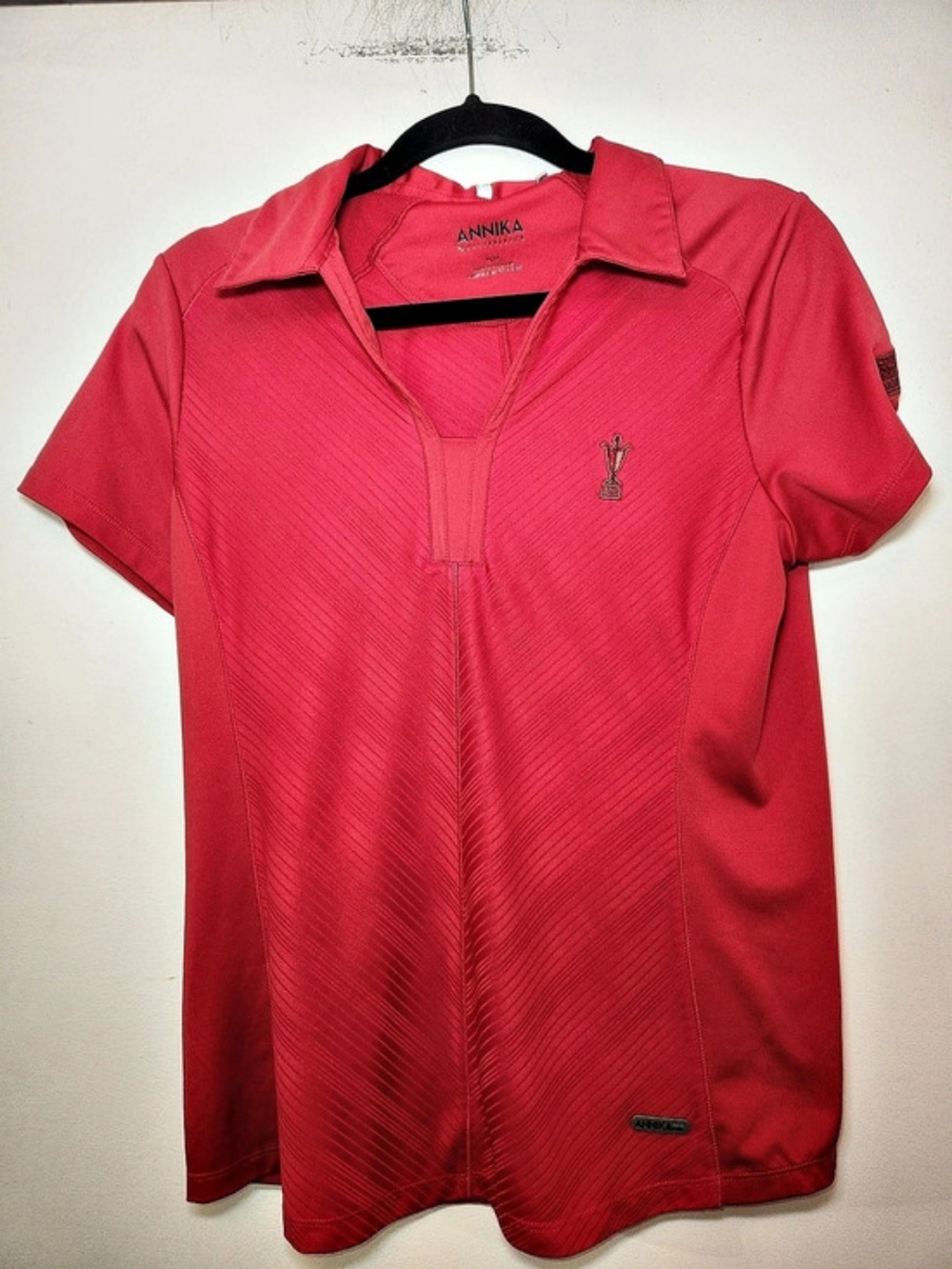 Annika Golf Red Athletic Polo 2011 PGA Championship Logo Size Medium Like New